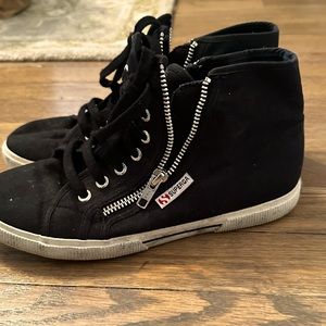 Superga zip hightop sneakers 8.5